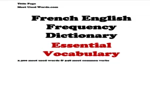 French English Frequency Dictionary Essential Vocabulary